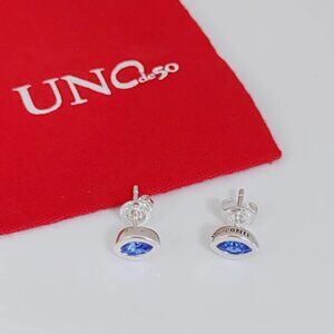 Uno de 50 PIERCING LEAKY Earring Eye-shaped Stud Earring with Saphire Crystal